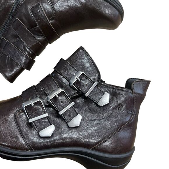 Romika Dark Brown Leather Ankle Cassie Boots with Buckles 37 - Picture 3 of 5